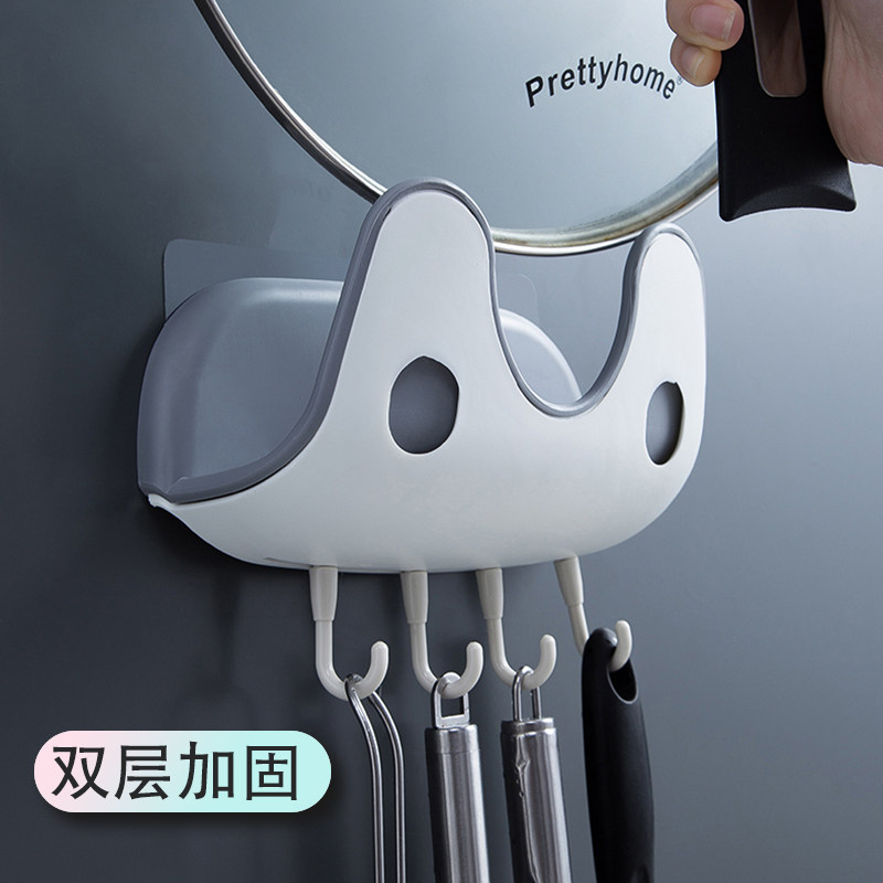 速发免水带接收钩挂纳厨房打孔置物架锅盖壁挂式架放的架菜子板架