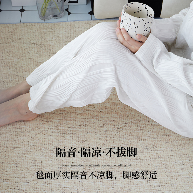 速发长条地毯卧室风亚麻纹简约床边毯沙发茶几毯家用防滑地垫