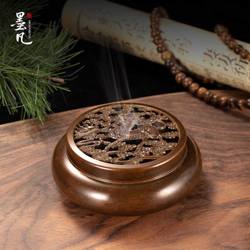 速发铜香炉家用室内檀香炉香薰铜柱沉香盘香香道非纯艾艾灸熏