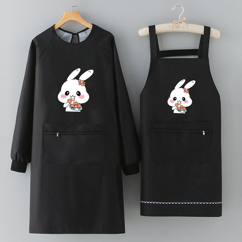 速发202围款罩衣用裙家新厨房做饭防水防油可爱时尚工作服LOGO