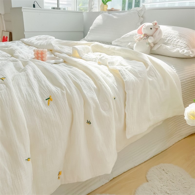 速发A类双层纱夏凉被调豆纤维空大被子学生宿舍全棉被芯可机水洗