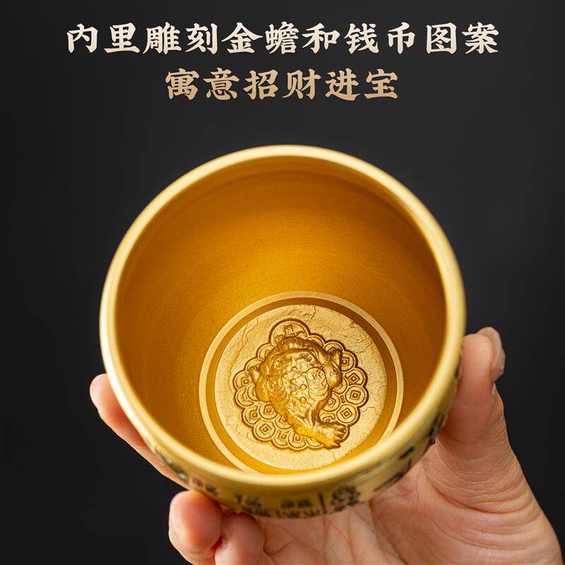 现货纯黄铜供杯财神供酒杯仙家贡杯佛前J供水杯净水杯礼佛供奉装