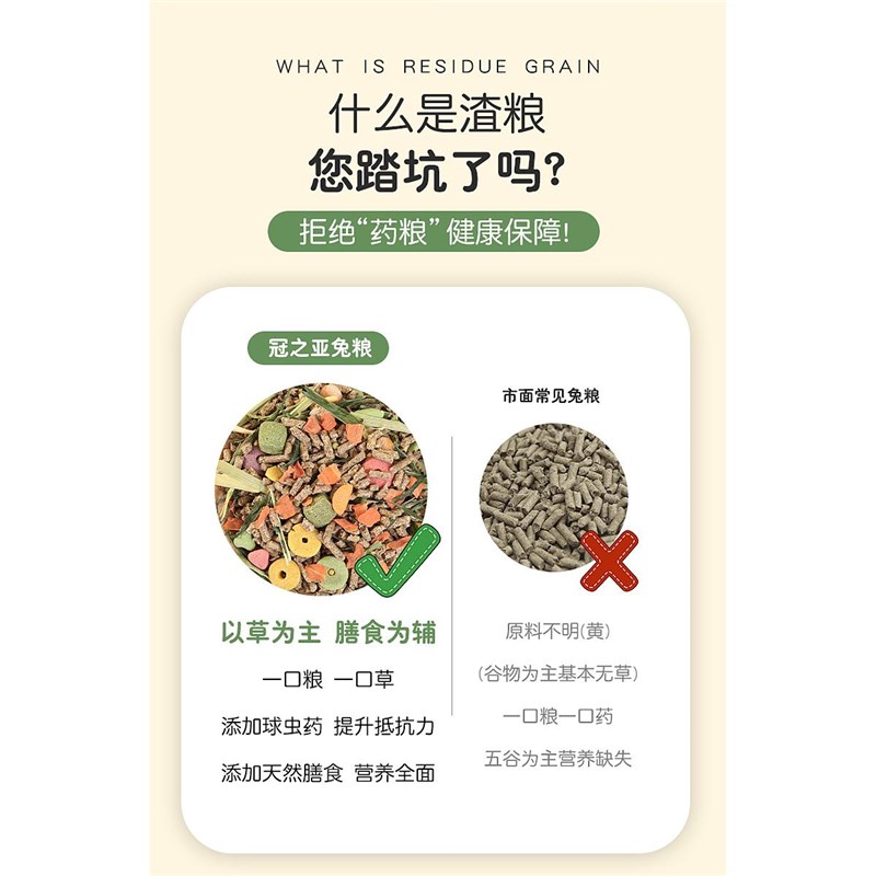 速发兔粮兔饲料营养抗球虫成年幼兔子豚鼠猪兔兔粮食主粮食物