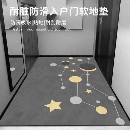 入户门软地垫矽藻泥2024高级简约地毯防滑家用门垫进门地毯可剪裁