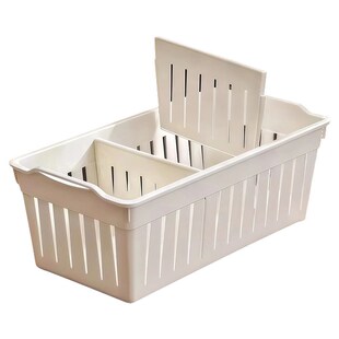 精选长方形收纳筐桌面塑料储物分格整理盒厨房A4纸杂物多用置物分