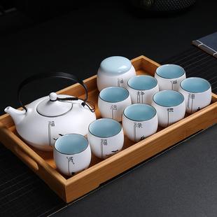 家用大容量过滤泡茶壶陶瓷中式 茶具套装 禅意功夫茶杯套办公室会客