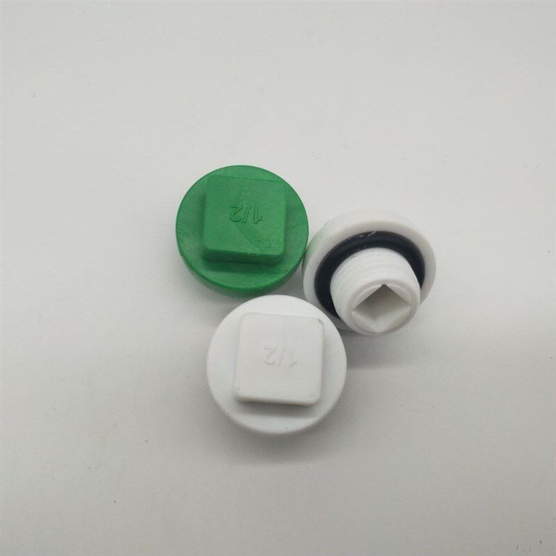 绿色白色家用带丝水电水暖工程4分方块ppr丝堵堵头堵帽管帽
