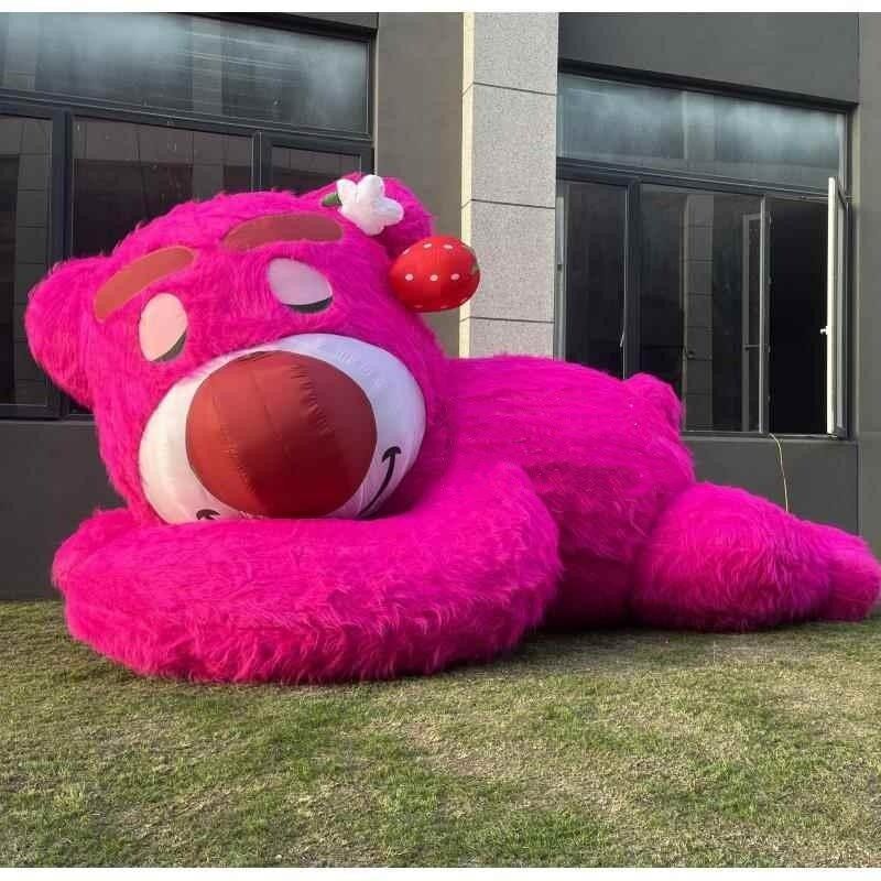 充气毛绒卡通人吉祥物白云花朵卉气模发光龙爱心大熊猫热气球