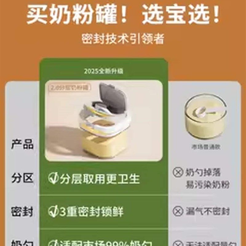 精选宝选奶粉储存罐防潮咖啡粉分装密封罐便携外出食品级婴儿米粉