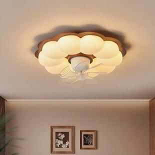 卧室饭厅吊扇灯2025新款 LED吸顶灯现代简约中古风摇头房间吊扇灯