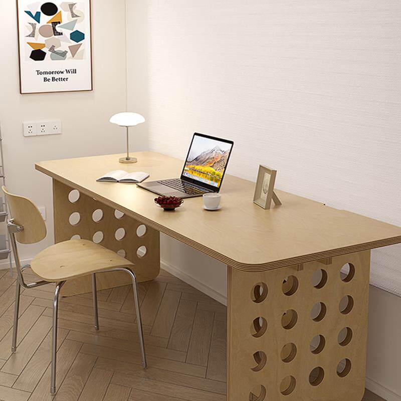 洞洞板书桌实木桦木海洋板工作台小户型现代简约餐桌办公电脑桌子