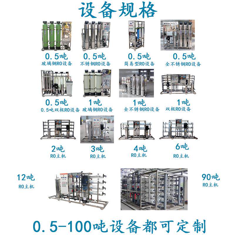 工业大型商用ro反渗透水处理设备纯净水过滤单级双级5吨edi去离子