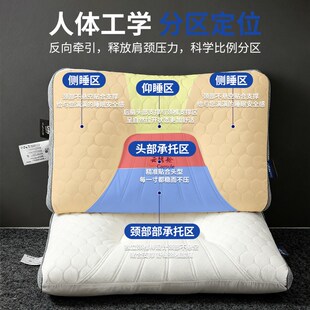 精选反弓乳胶牵引枕头护颈椎助睡眠专用枕芯一对装家用护颈枕可拆