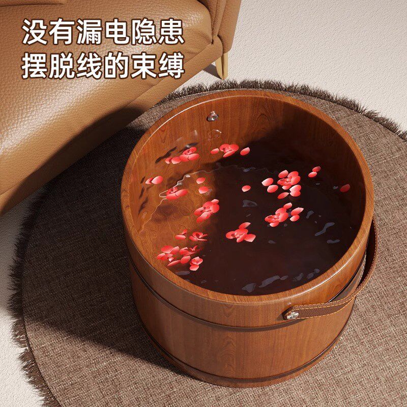 冬天儿童泡脚桶木桶专用过小腿孩子小号足浴袋家用便携式保温带盖