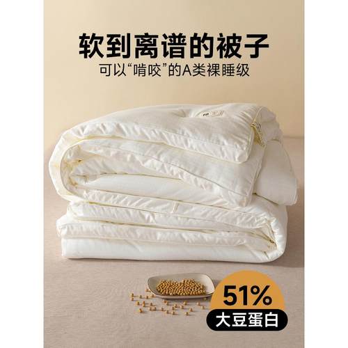 A类原棉大豆纤维被子冬被单人春秋被空调被学生宿舍被芯四季通用