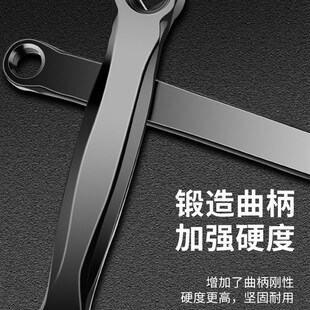 速发自行公脚踏板曲柄左脚蹬连接杆方孔牙感山地车路动盘单车脚拐