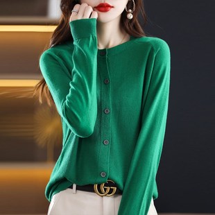 速发绿色毛衣外套春秋20洋4款款爆款外搭上衣短新2气大码针织小开