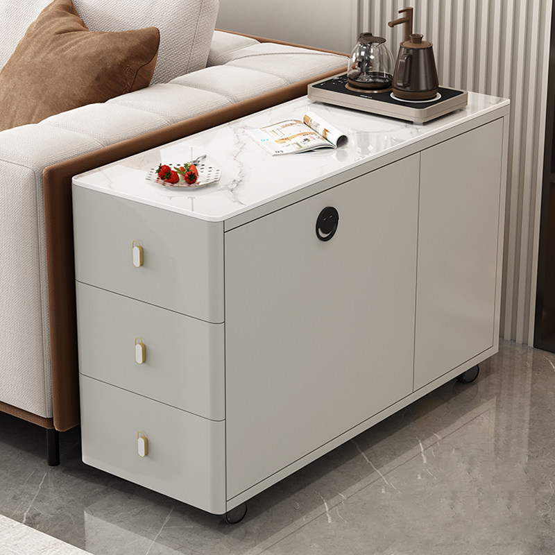 速发自然艺和茶发边柜侧边柜家板边几客厅岩用角几简约沙几小桌子