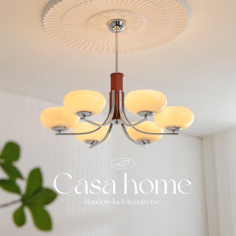 法式中古客厅吊灯奶油风轻奢复古设计师柿子卧室餐厅创意灯具