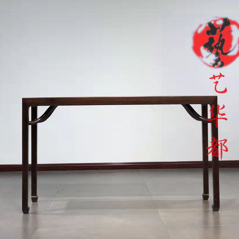 红木家具大红酸枝霸王枨条案实木供桌平头案交趾黄檀条几门厅玄关
