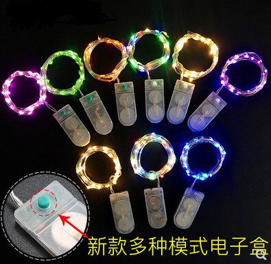 太阳能铜线灯串纽扣电池铜线灯串节日圣诞礼品