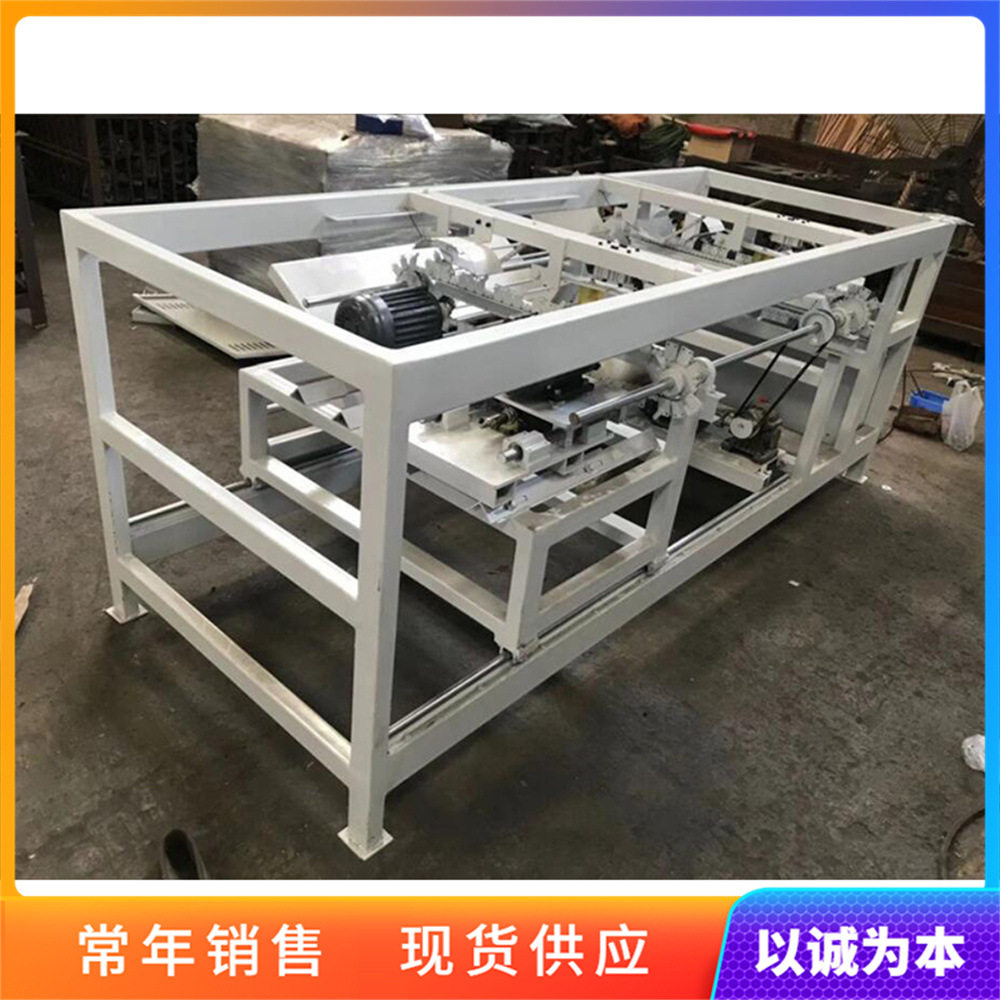 全自动木棒开牙机拖把杆齐头开牙机小型木棒攻丝倒圆一体机