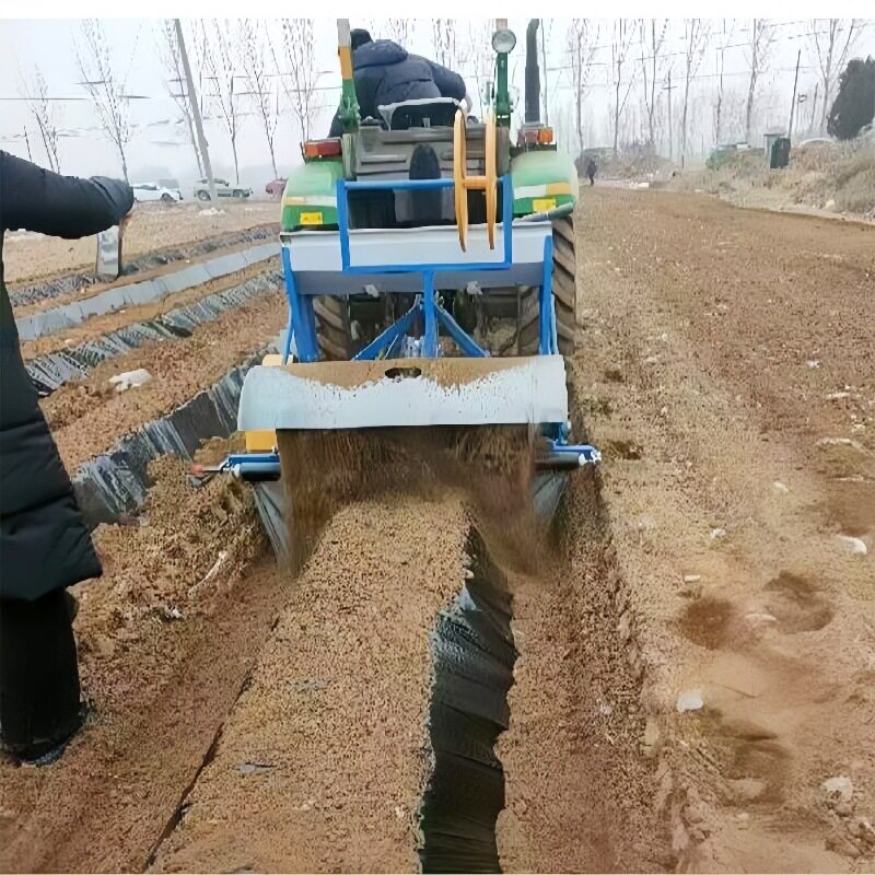 洋姜种植旋耕起垄覆膜一体机 红薯地瓜农用覆膜机 单垄双垄铺膜机