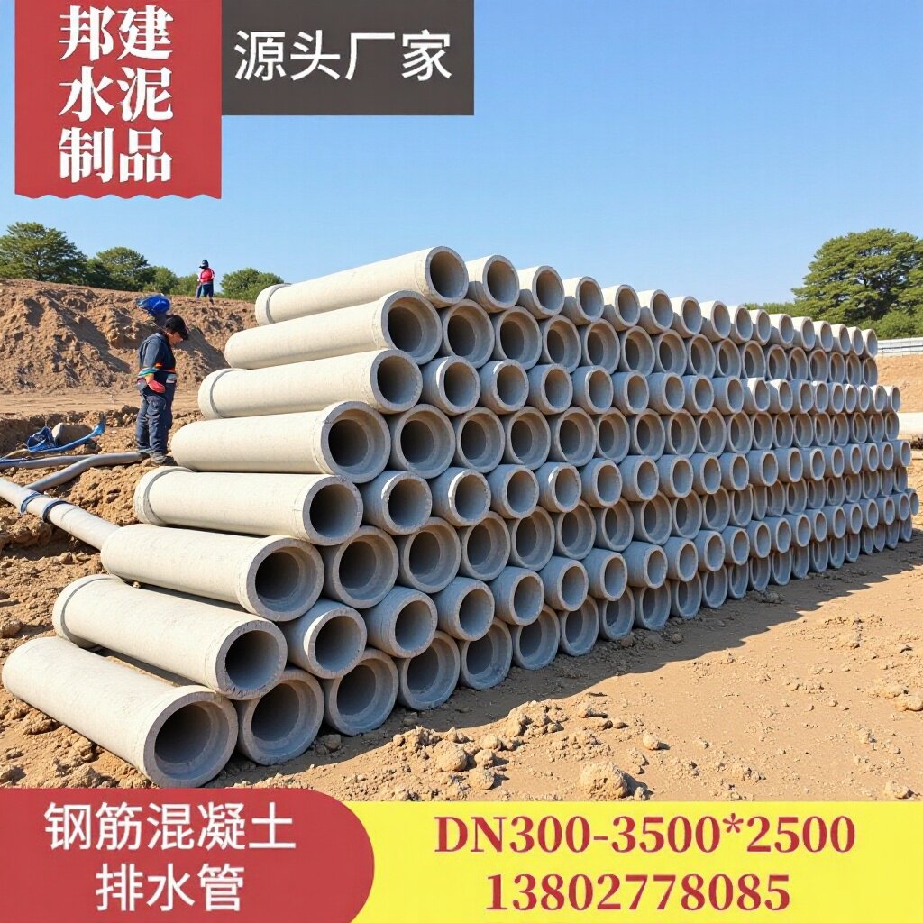 水泥涵管300二级承插管钢筋混凝土排水管广州厂家直营防渗抗压