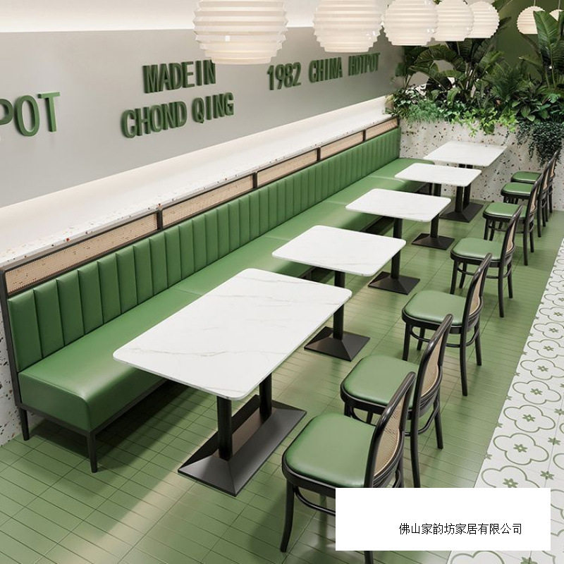 茶楼卡座沙发铁艺茶餐厅桌椅组合主题西餐厅火锅店烤肉店快餐饭店