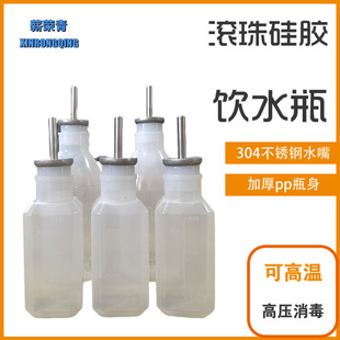 新荣青不锈钢滚珠硅胶饮水瓶饮水壶实验鼠花枝鼠小白鼠真空水瓶