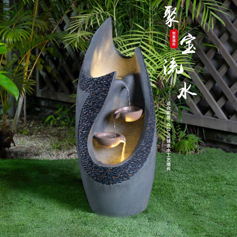 流水生财喷泉摆件办公室玄关客厅家居户外庭院循环水落地景观装饰,家居饰品,装饰摆件,淘宝优惠券,粉丝福利购,淘宝优惠卷