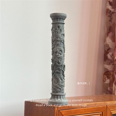 盘龙柱摆件创意新中式小盘龙柱摆件微景观鱼缸造景客厅桌面茶宠