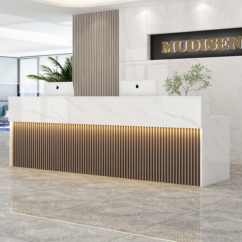 办公格栅前台桌公司接待台网红潮店吧台现代简约酒店美容院收银台,商业/办公家具,收银台,淘宝优惠券,粉丝福利购,淘宝优惠卷