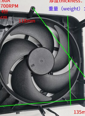 适用于 XBOX Seies S版 XSS,X版 XSX 主机内置散热器 圆形风扇