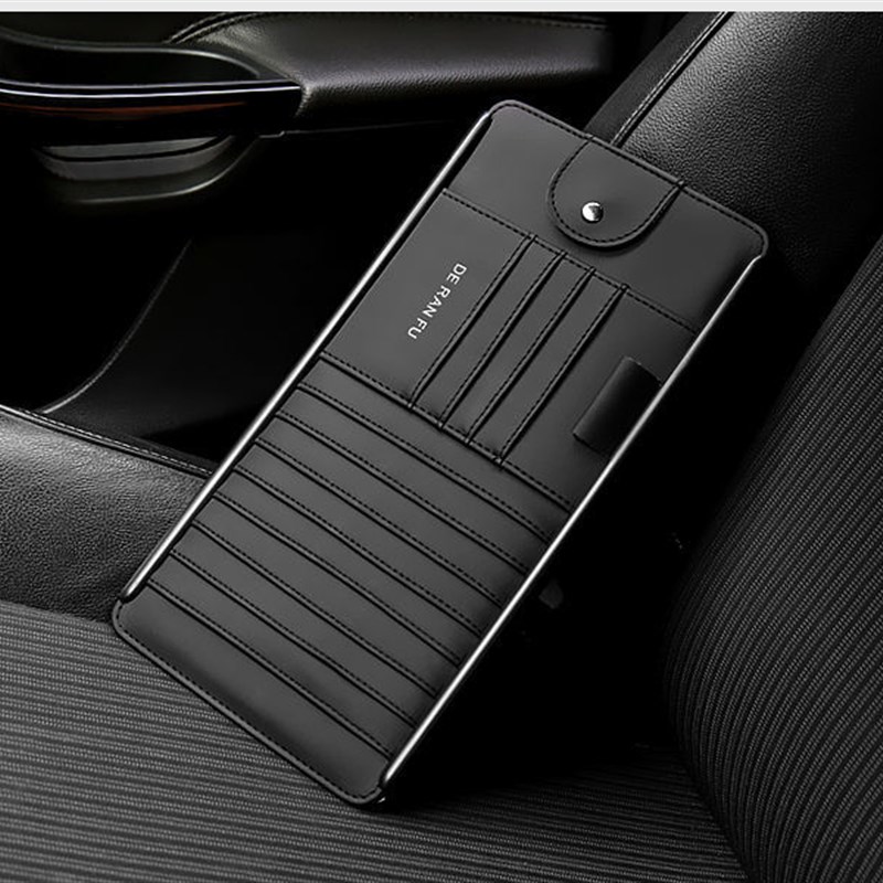 车载cd包汽车遮阳板套收纳袋多功能挡I阳遮光板车内碟片证件卡片