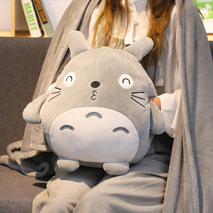 龙猫汽车抱枕被子两用毯子二合一女生睡觉办公室午睡枕头午休靠枕