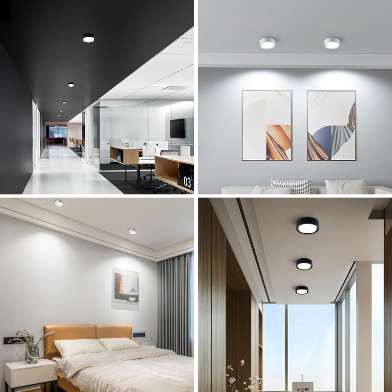 免开孔明装筒灯led吸顶灯客厅背景墙家用孔灯过道天花灯玄关射灯,家装灯饰光源,明装筒灯,淘宝优惠券,粉丝福利购,淘宝优惠卷