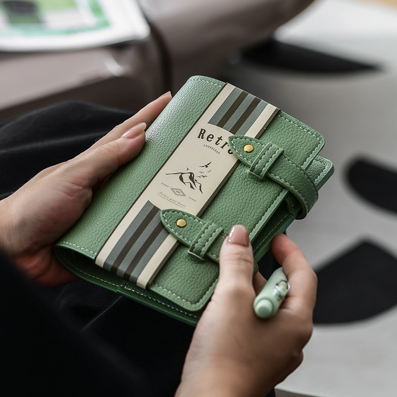 高档鹿羊纹A7旅行盖章本活页手账本随身便携记录日记本小巧空白内