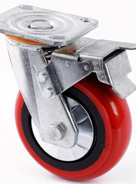 冰禹 BJjj-171 聚氨酯塑芯韩式脚轮 平板车防缠绕车轮 定向轮 5寸