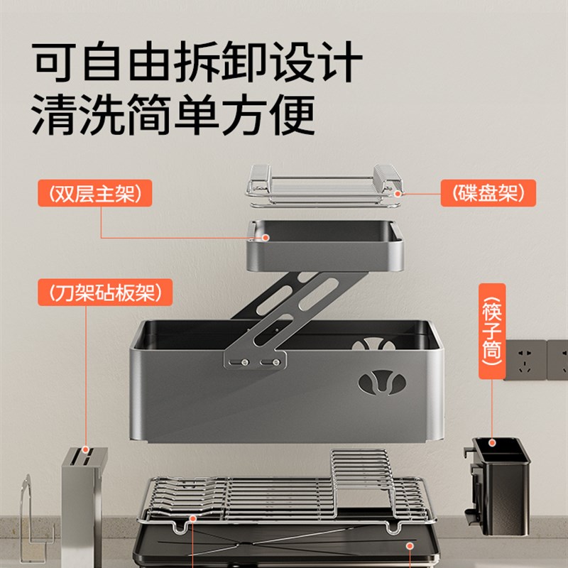 厨房多功能置物架碗n架碗盘筷子收纳架不锈钢碗碟沥水架放碗碟架