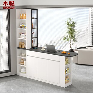 现代简约餐桌餐边柜一体酒柜开放式厨房吧台隔断柜储物家用4G374