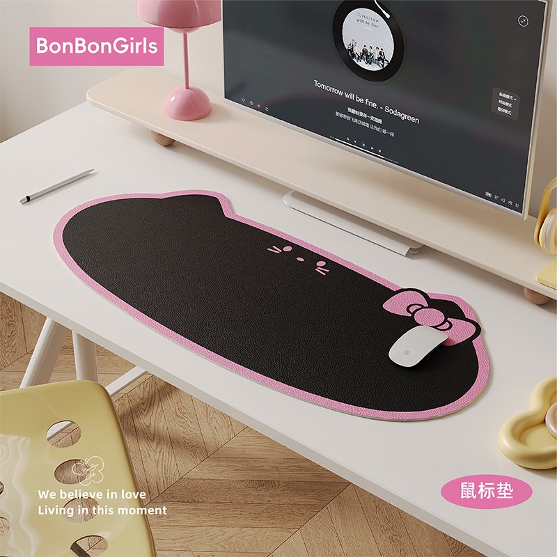 KT猫电脑桌垫女生办公鼠标垫y超大桌面保护工位垫桌布防水防油免
