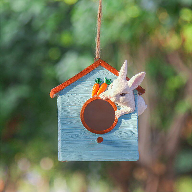 户外花园新款仿真鸟窝装饰创意树脂别墅庭院阳台景观树上装饰挂件