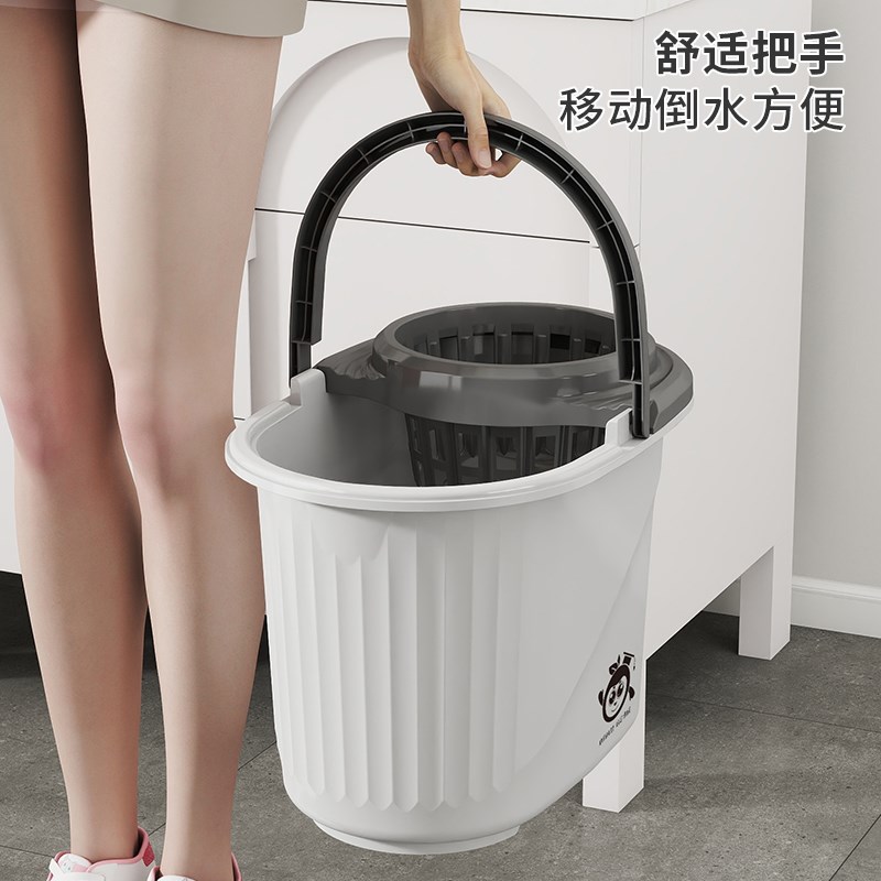 手提拖地桶带轮子洗拖q把专用单桶家用塑料水桶加厚拖布桶墩布桶