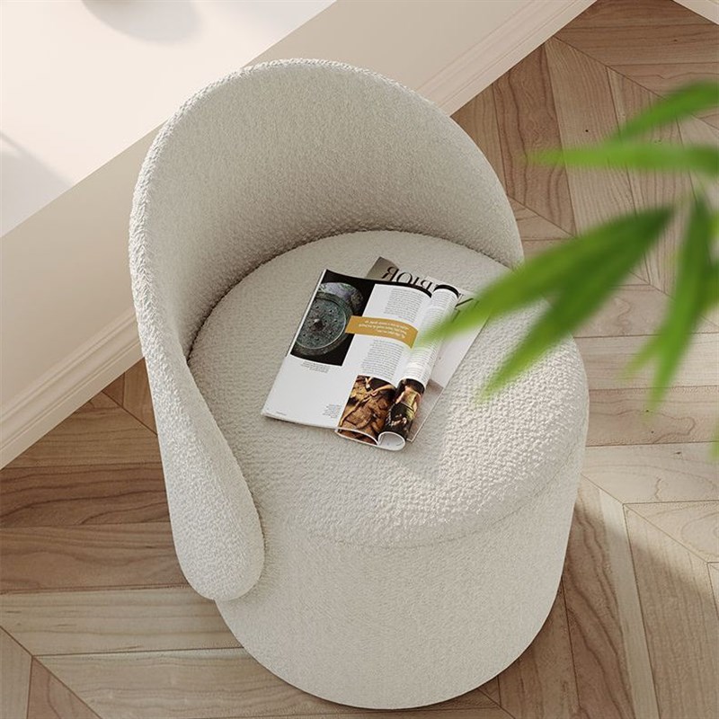 化妆椅简约现代梳妆台凳子家用卧室轻奢高级感R化带靠背圆凳美甲