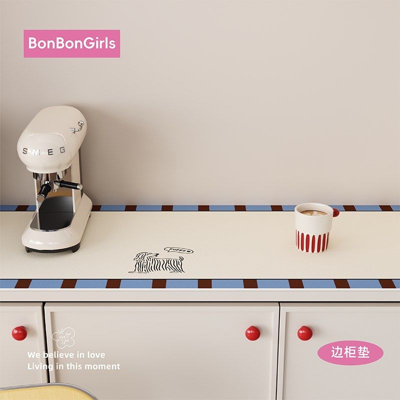 简约中古风电视柜桌垫餐边柜玄关台面保护垫桌布PVC皮革防水防油