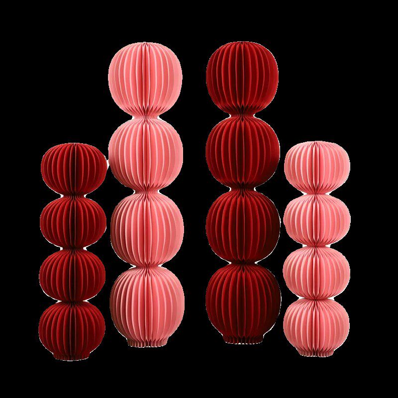 新款婚庆折叠纸质灯笼柱婚礼迎宾区甜品台罗马柱圆柱订婚宴路引柱