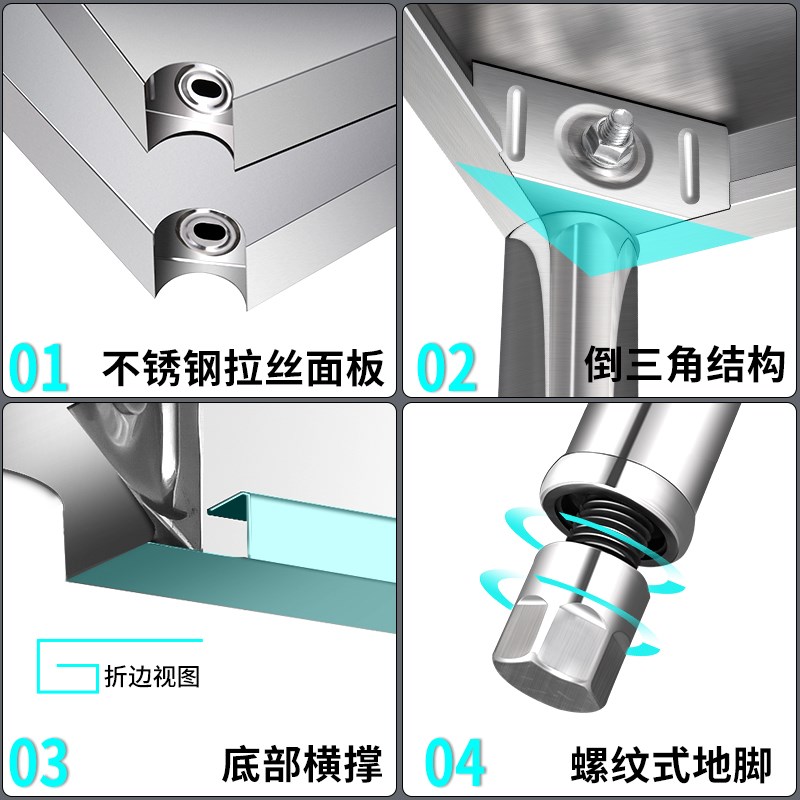 304不锈钢厨房k置物架落地多层微波炉烤箱锅架家用货架橱柜收纳架