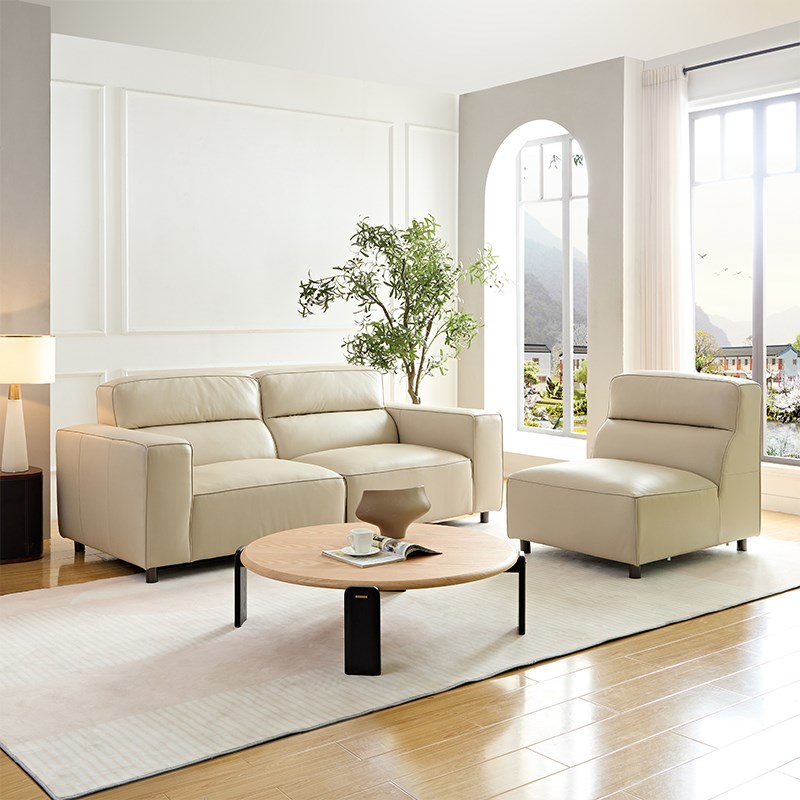 芬纳维亚ART 现代简约客厅组合沙发Oslo全皮沙发别墅轻奢直排沙发