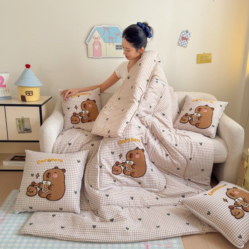 抱枕被子两用空调被办公室午睡毯子夏凉被子沙发被车载车用四季,居家布艺,抱枕被,淘宝优惠券,粉丝福利购,淘宝优惠卷